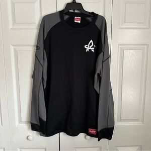 Rawlings Shirt Mens 2XL Black Long Sleeve Athletic Fleece Thermal Performance
